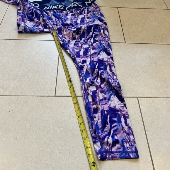 Nike Pro Tight Pants 1X Purple Women Dri-Fit Athletic Mid Rise - Picture 3 of 6